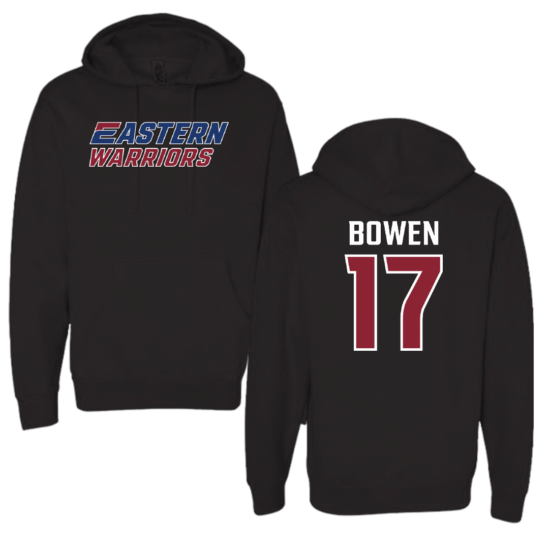 Eastern Connecticut State University Softball Black Hoodie - #17 Maddy Bowen