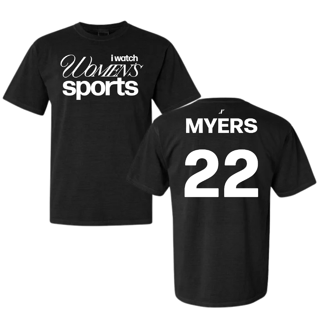 University of Rhode Island Lacrosse Black WHM Comfort Colors Tee - #22 Brinley Myers
