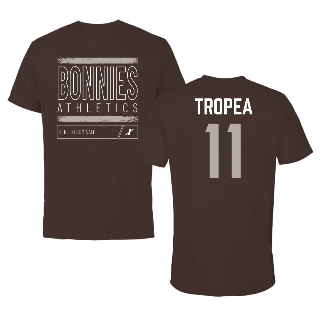St. Bonaventure University Lacrosse Brown Dominate Tee - #11 Miles Tropea