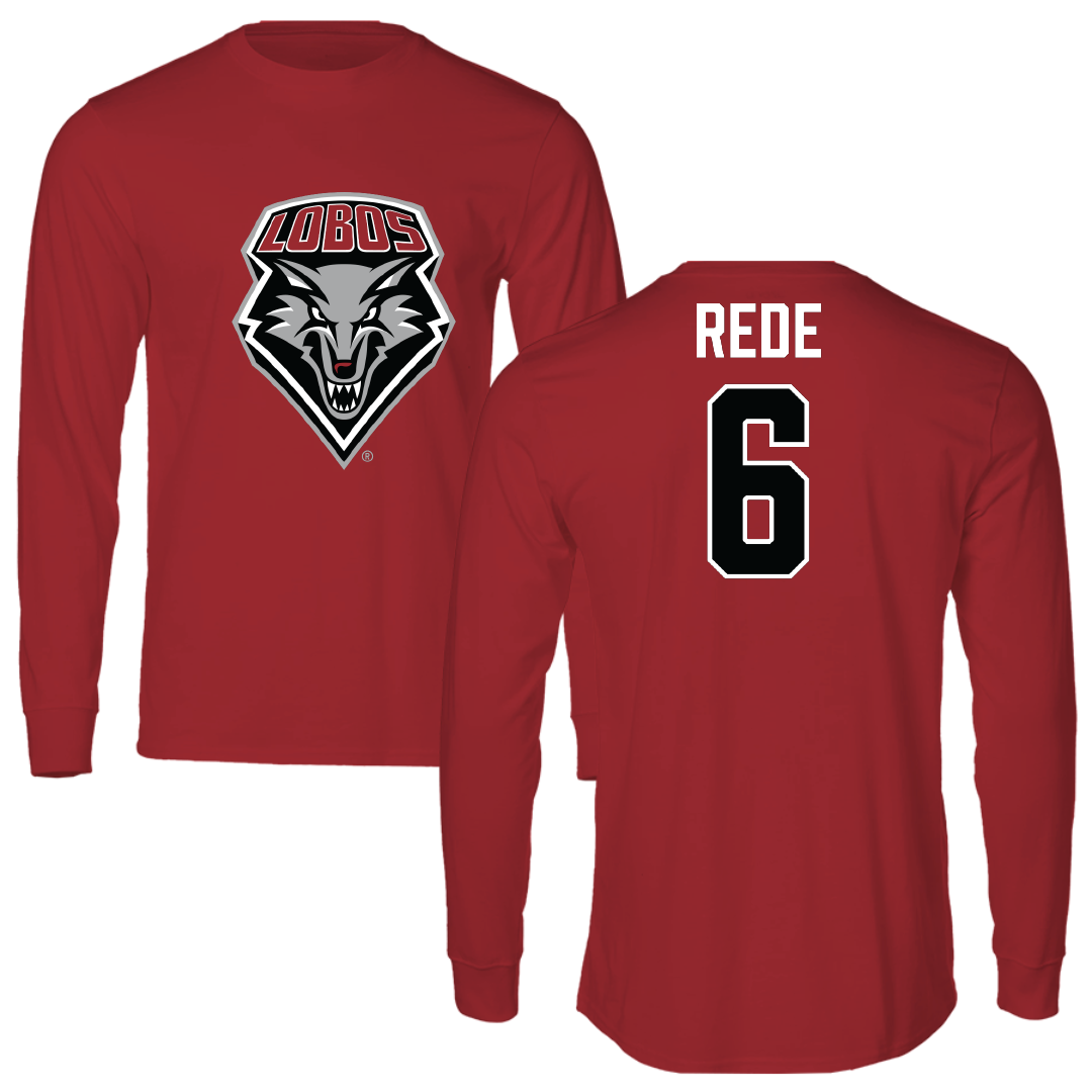 University of New Mexico Baseball Canvas Red Long Sleeve - #6 Garrett Rede
