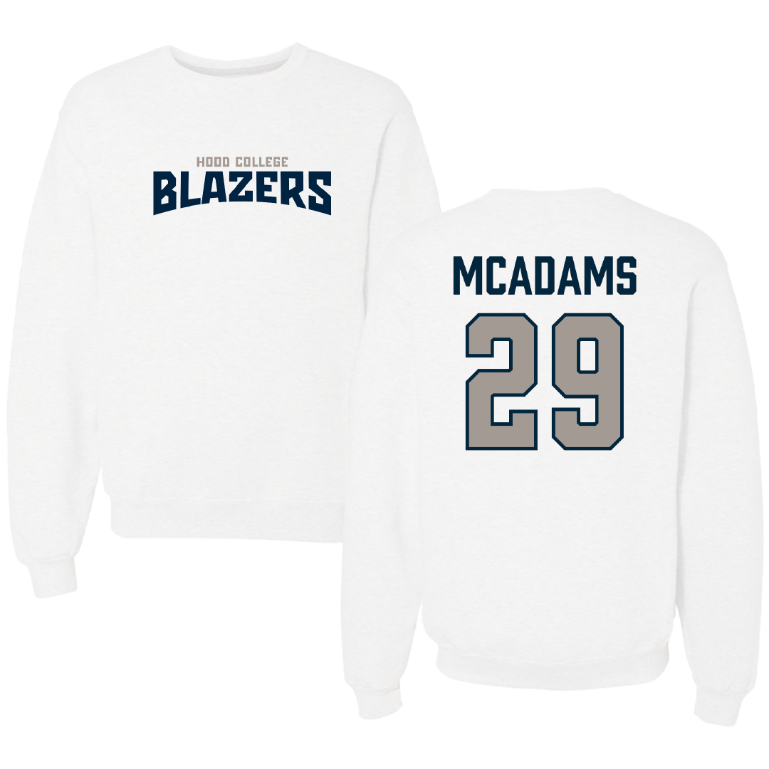 Hood College Lacrosse (M) White Classic Crewneck - #29 Owen Mcadams