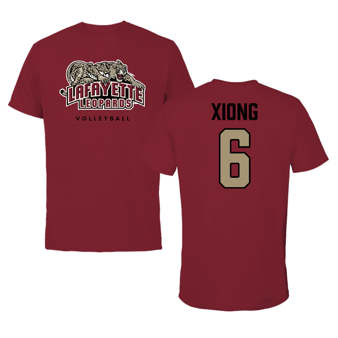 Lafayette College Volleyball (W) Cardinal Performance Tee - #6 Ella Xiong