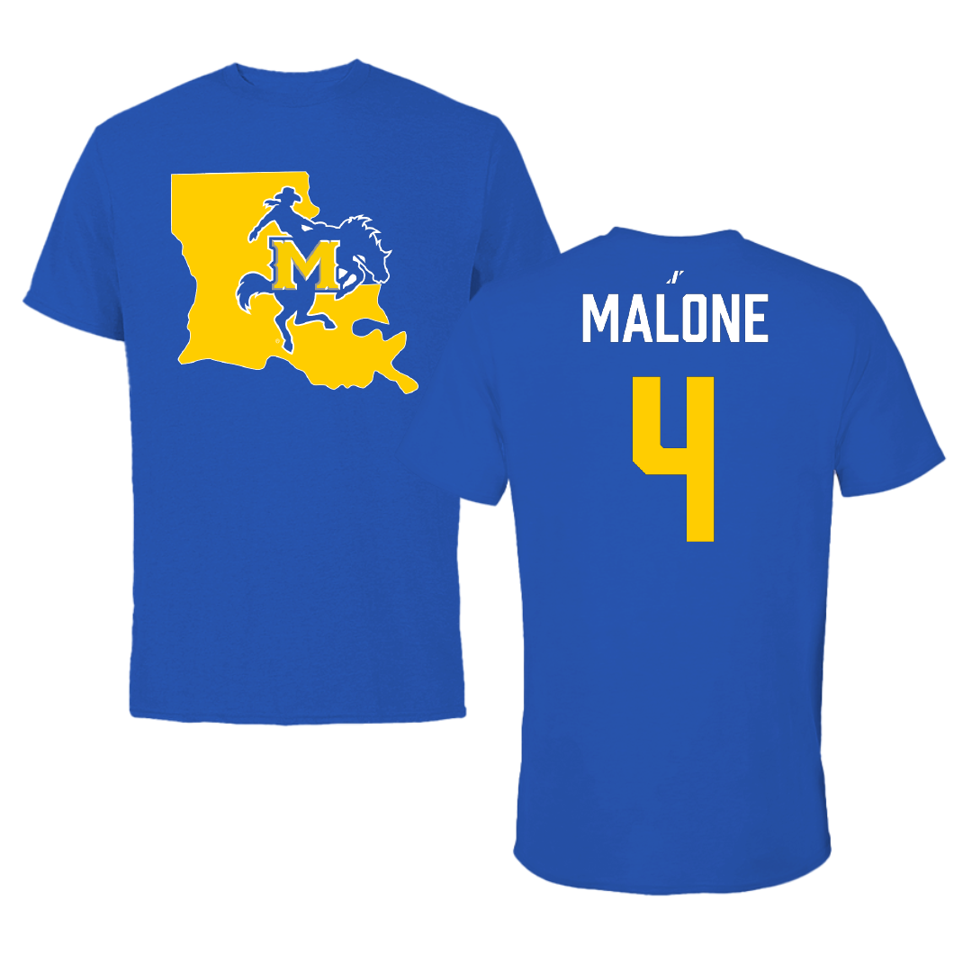 McNeese State University Beach Volleyball Blue State Performance Tee - #4 McKenna Malone
