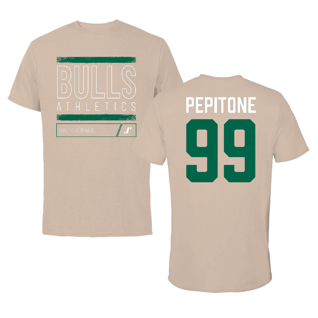 University of South Florida Softball Tan Dominate Tee - #99 Alicea Pepitone