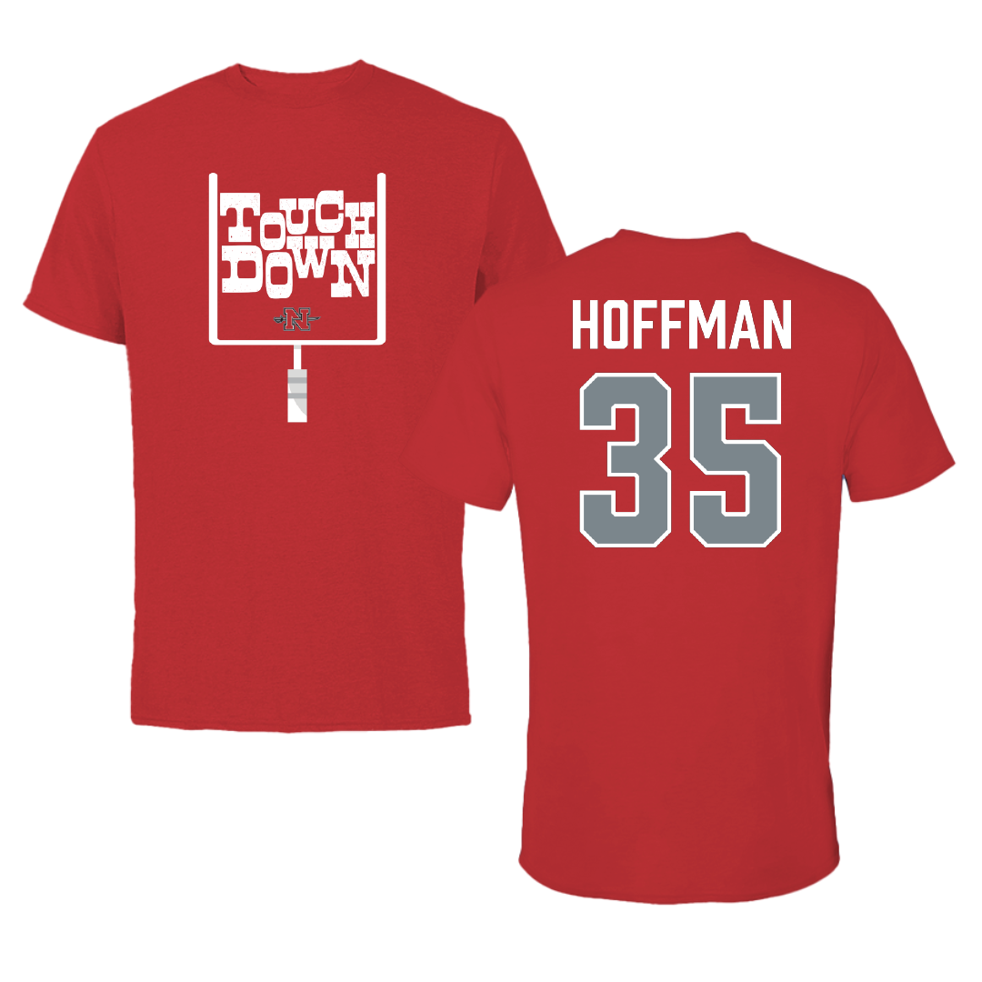 Nicholls State University Football Red Touchdown Tee - #35 Tamaj Hoffman