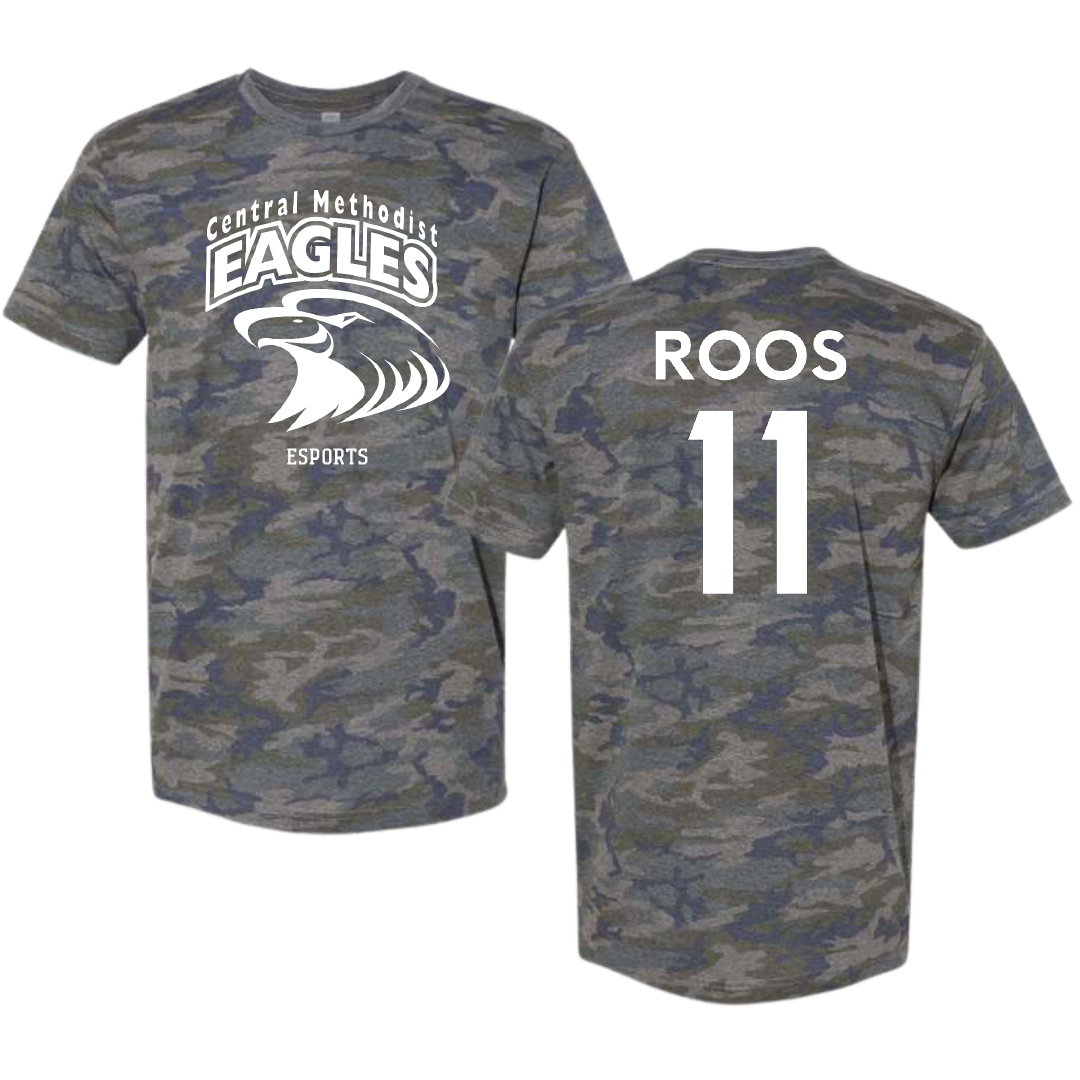Central Methodist University Esports Vintage Camo Tee - #11 Aiden Roos