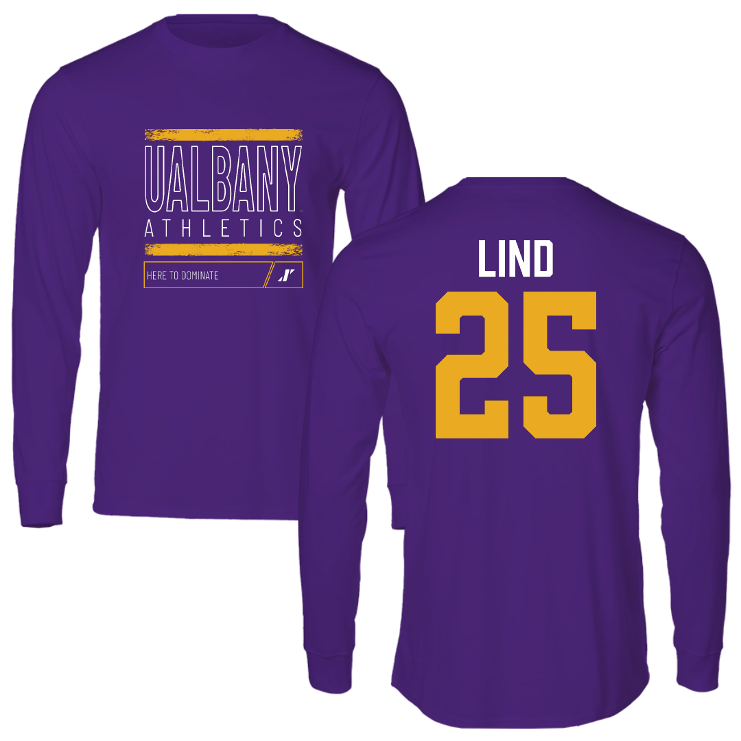 University at Albany Soccer Purple Dominate Long Sleeve - #25 Zach Lind