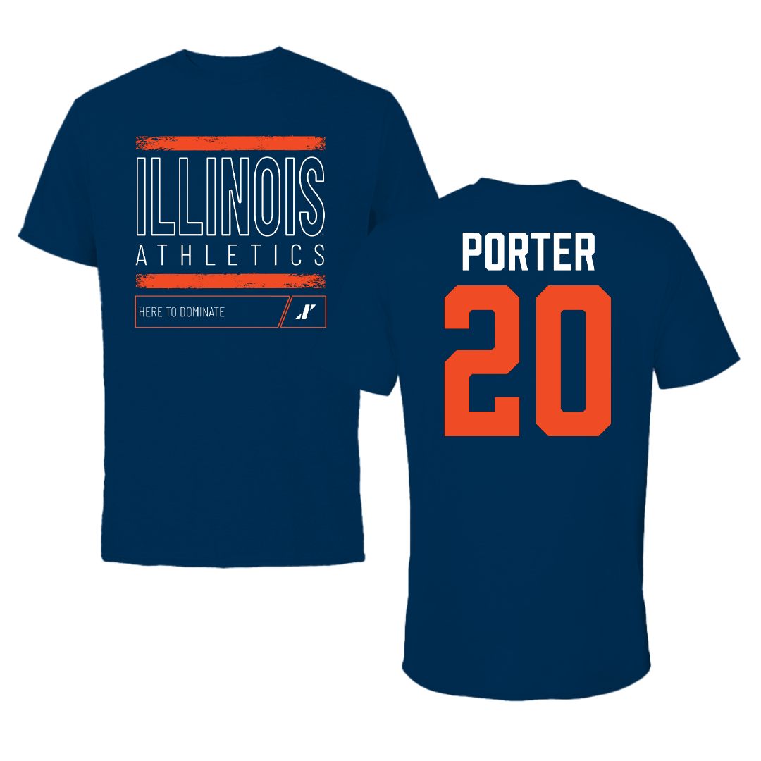 University of Illinois Softball Navy Dominate Performance Tee - #20 Taylor Porter