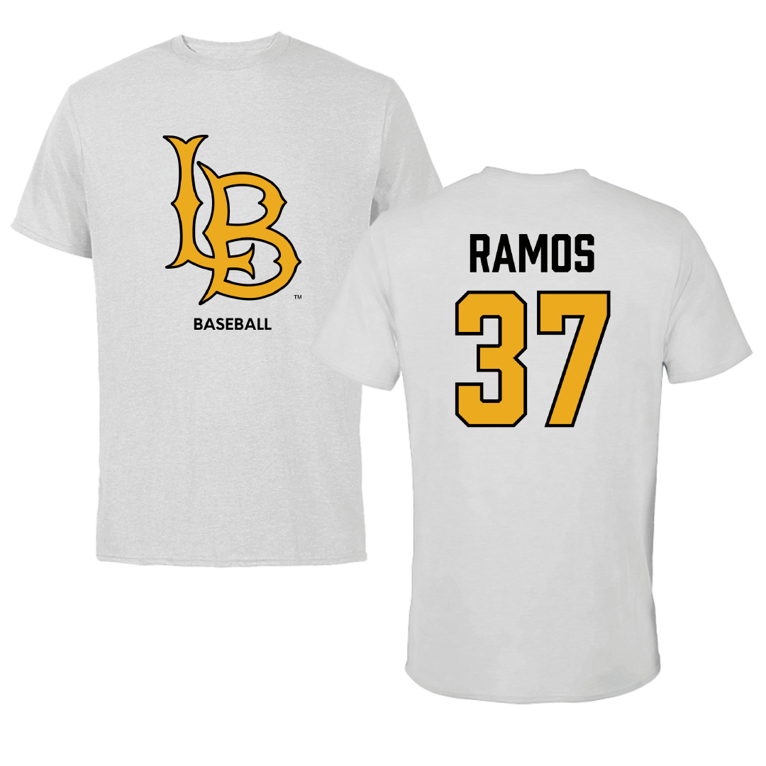Long Beach State University Baseball Light Gray Tee - #37 Alex Ramos
