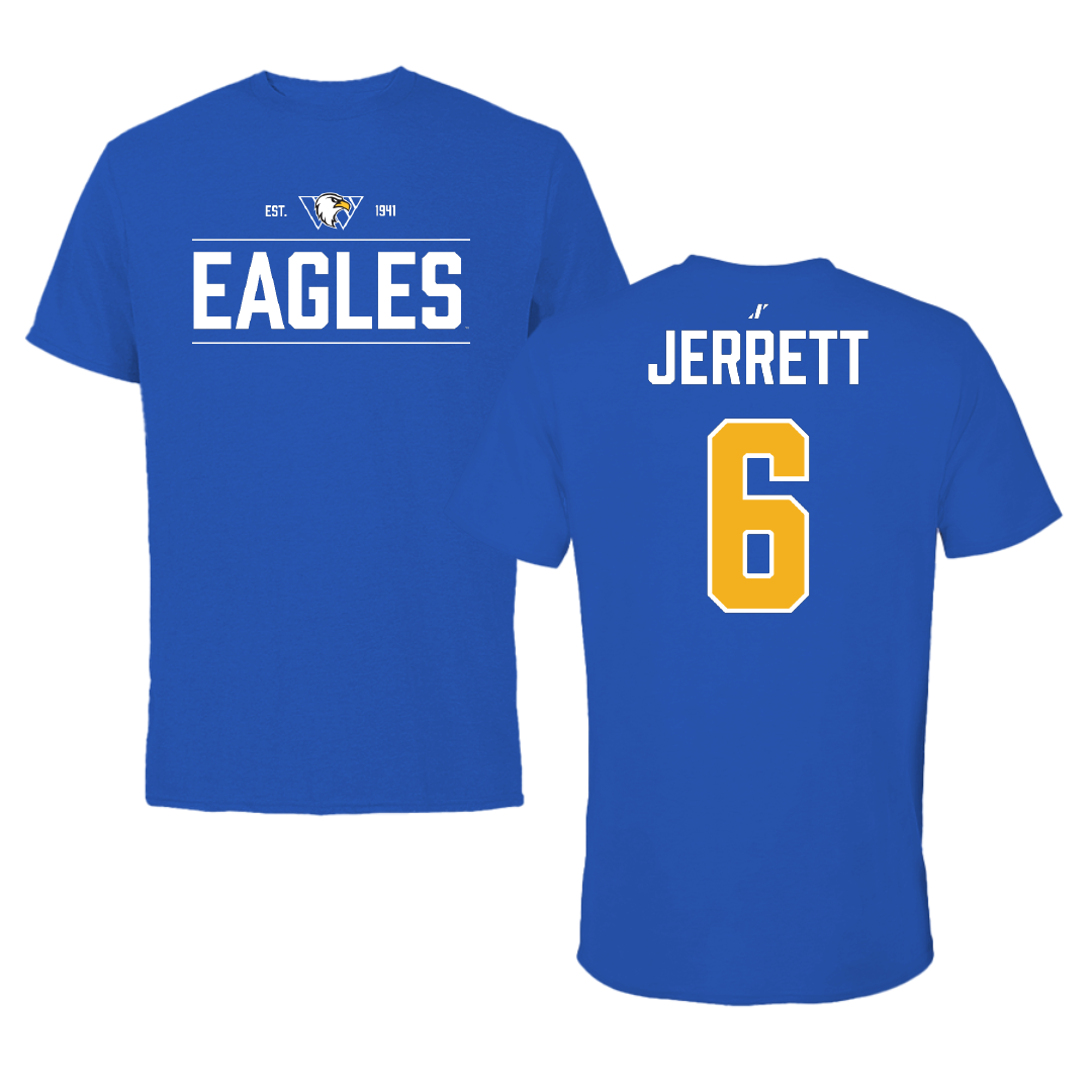 Williams Baptist University Soccer (M) Blue General Tee - #6 Drew Jerrett
