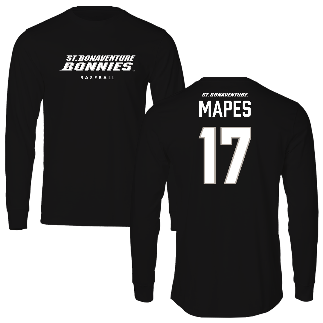 St. Bonaventure University Baseball Black Performance Long Sleeve - #17 Kenny Mapes