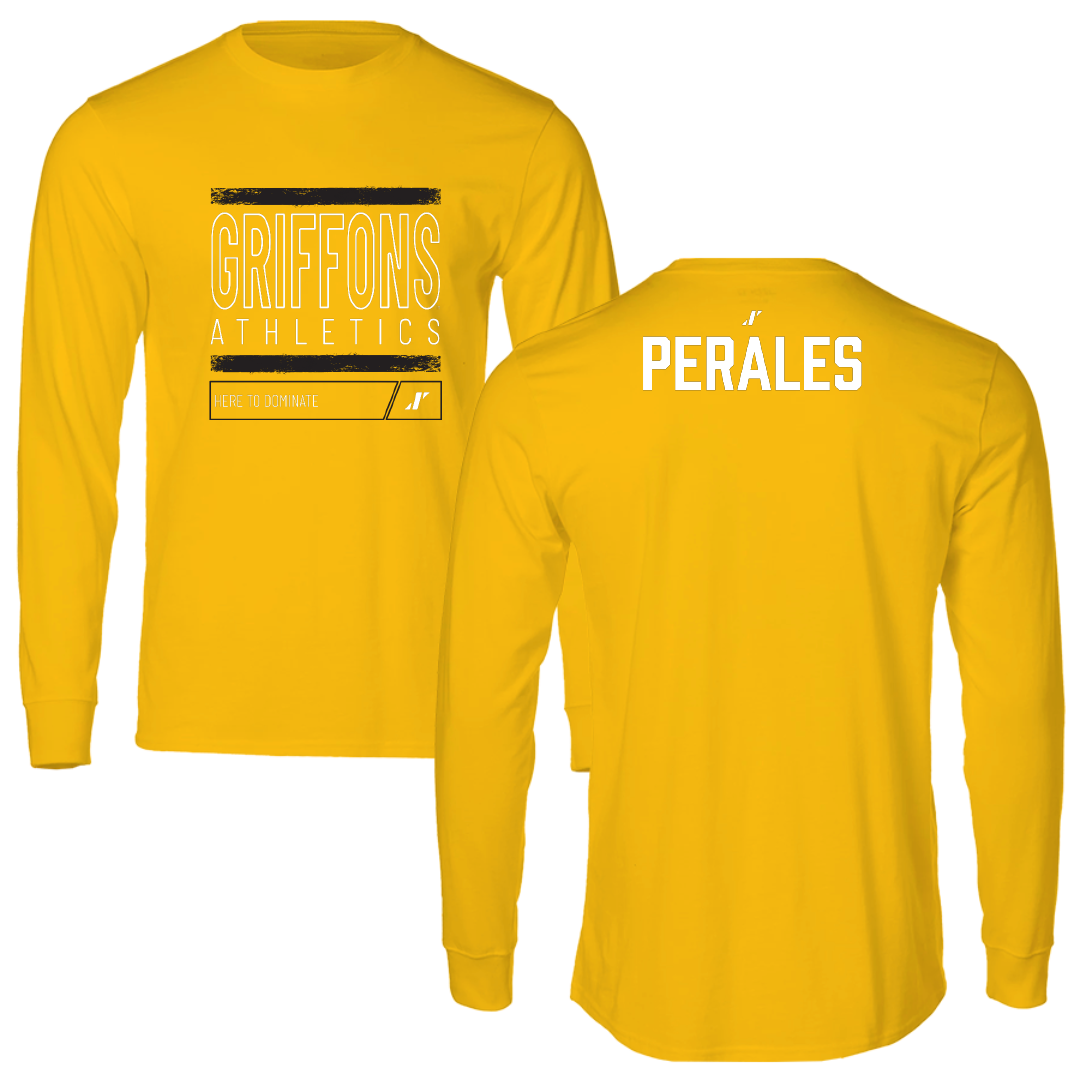 Missouri Western State University Football Gold Dominate Performance Long Sleeve - DeAngelo Perales
