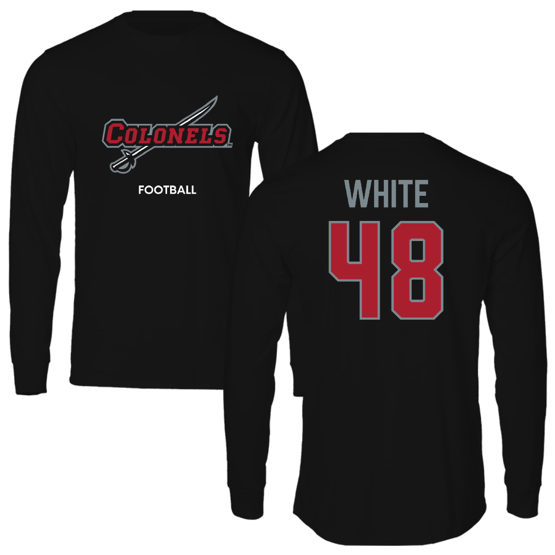 Nicholls State University Football Black Colonels Long Sleeve - #48 Scott White