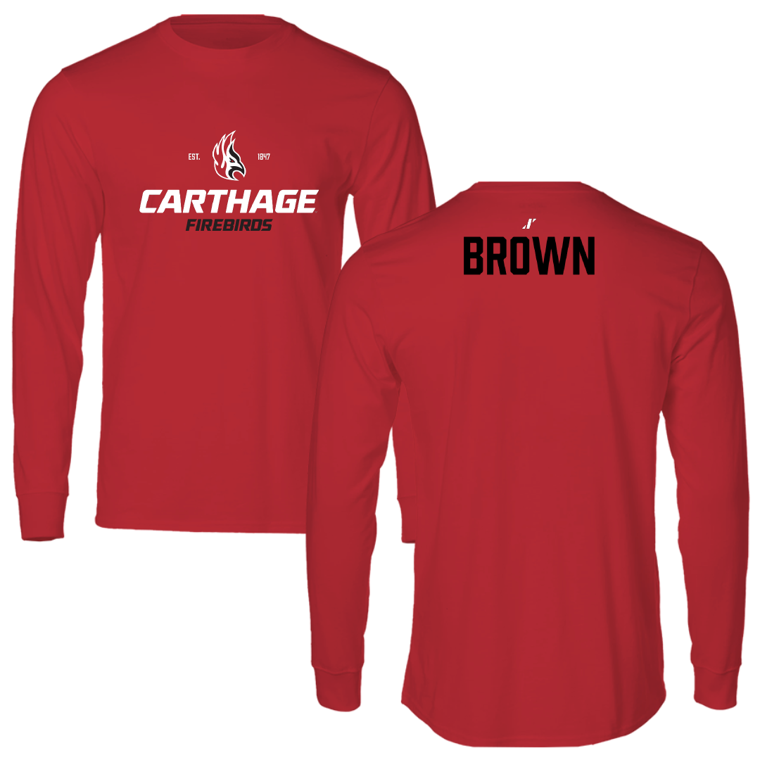 Carthage College Swimming & Diving Red General Performance Long Sleeve - Lucy Brown