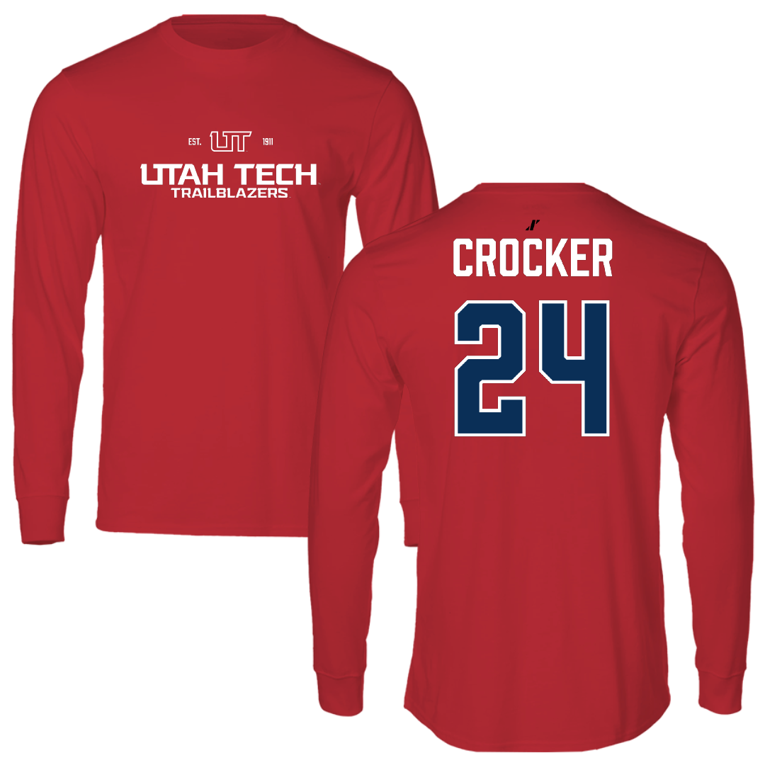 Utah Tech University Basketball Red General Long Sleeve - #24 Lauren Crocker
