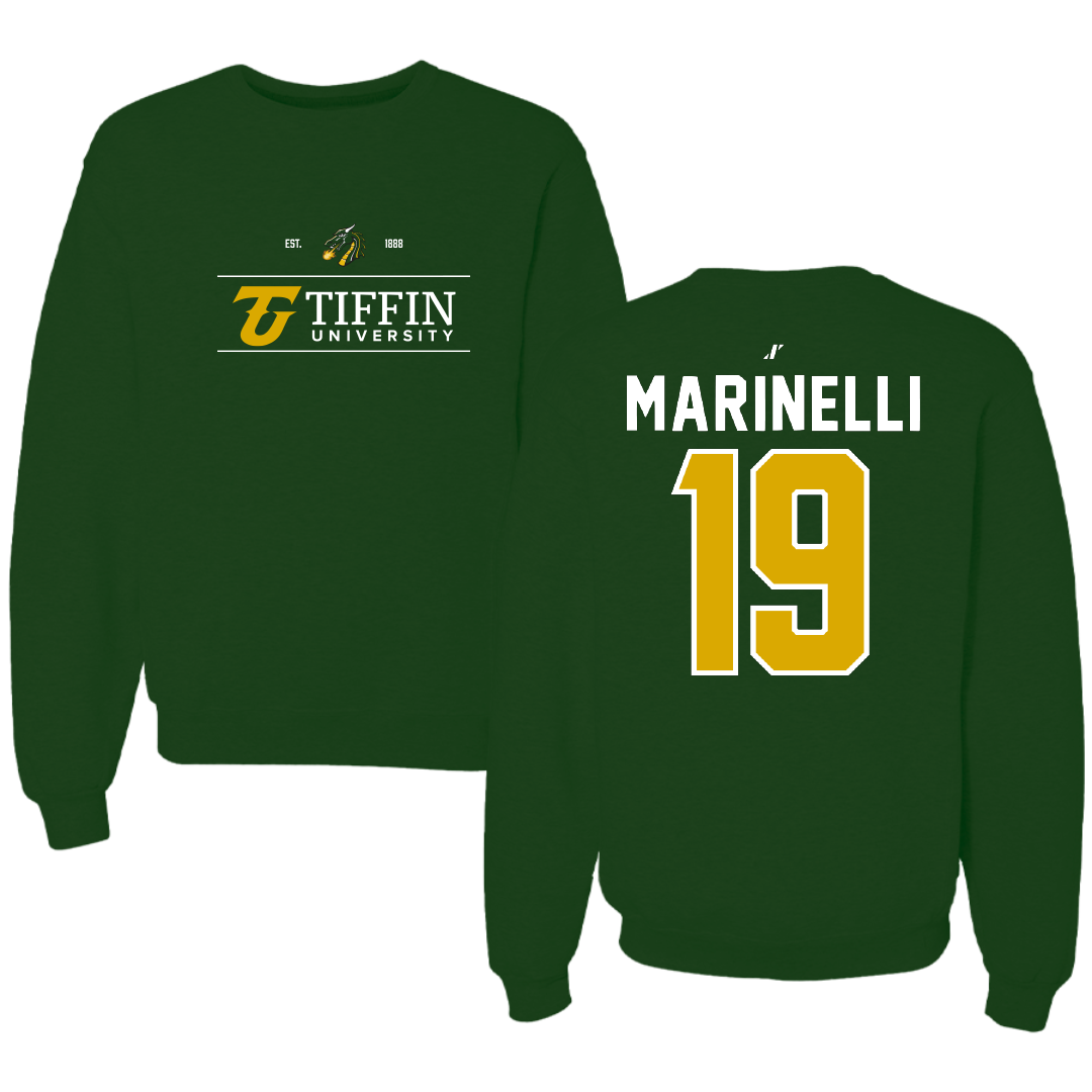 Tiffin University Soccer Forest Green General Crewneck - #19 Malia Marinelli