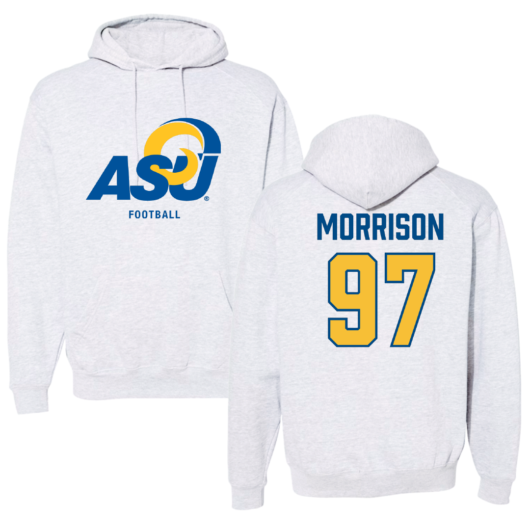 Angelo State University Football Gray Hoodie - #97 Cameron Morrison
