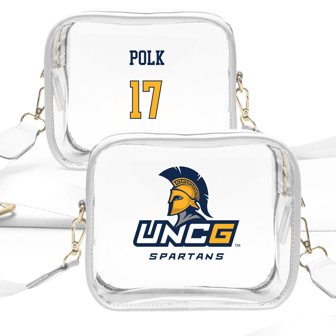 UNC Greensboro Baseball White Clear Stadium Bag - #17 Landon Polk