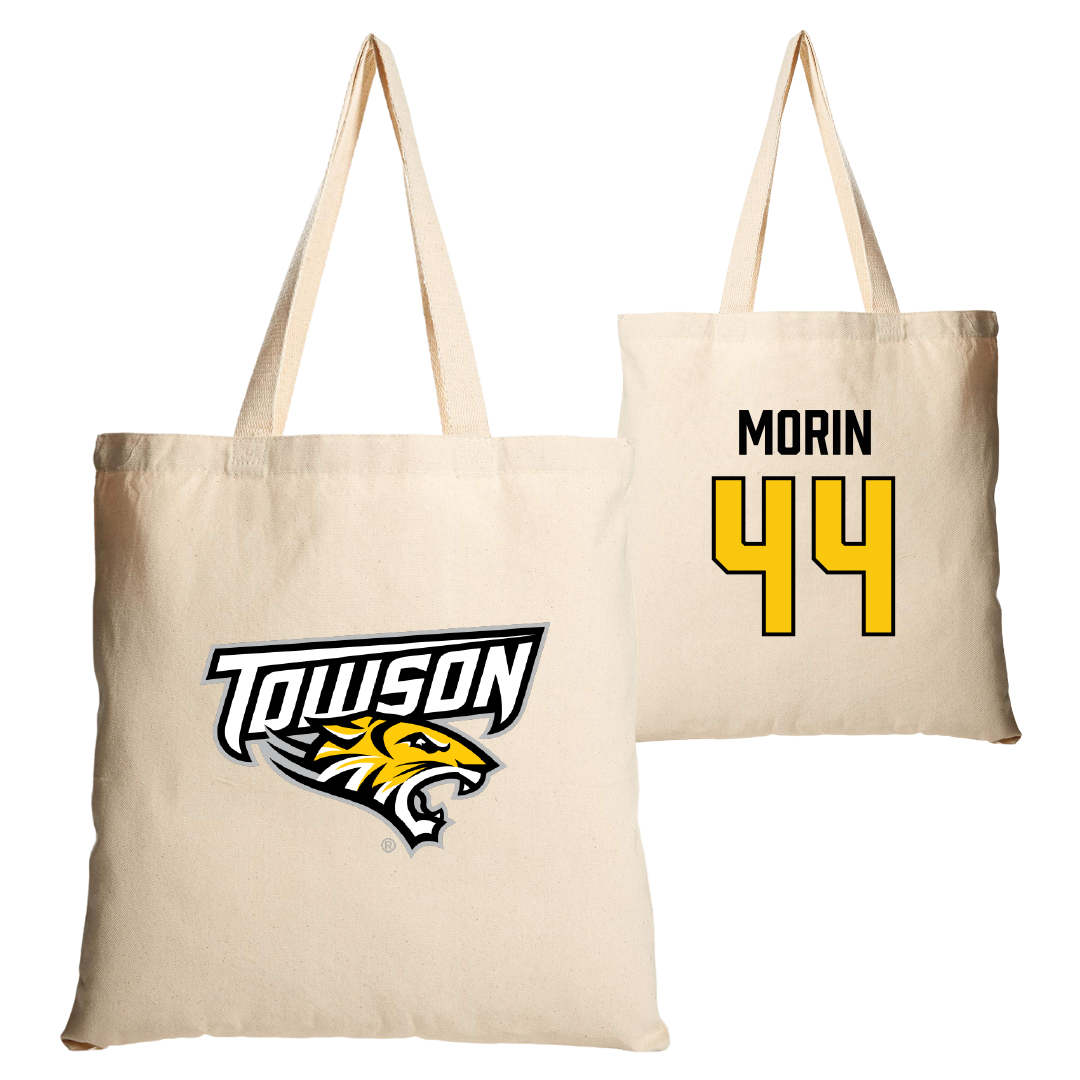 Towson University Lacrosse Tan Canvas Tote Bag - #44 Sam Morin