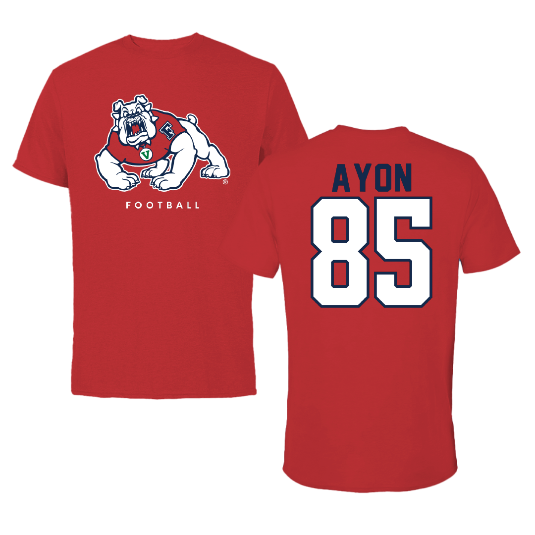 Fresno State University Football Red Tee - #85 Josiah Ayon