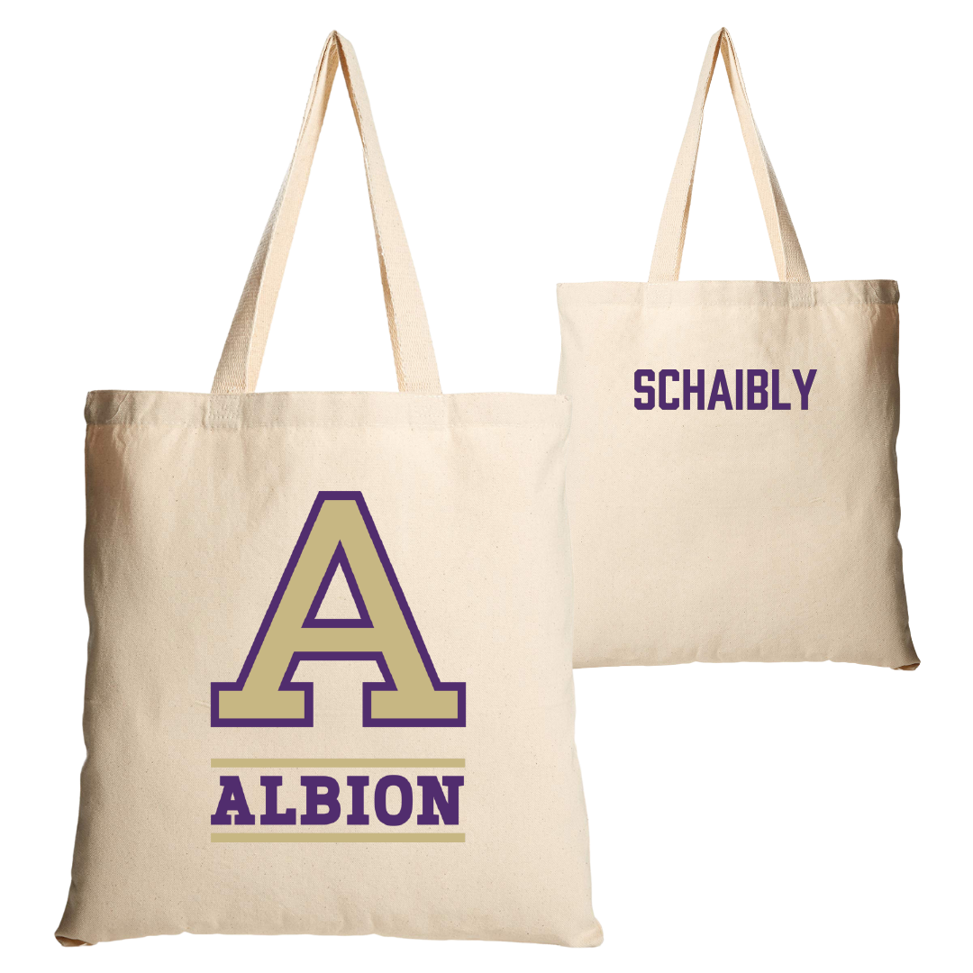Albion College Golf (W) Tan Canvas Tote Bag - Anna Schaibly