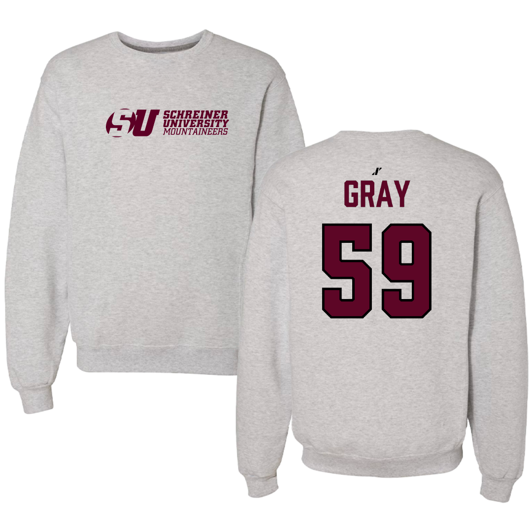 Schreiner University Baseball Light Gray Crewneck - #59 JT Gray