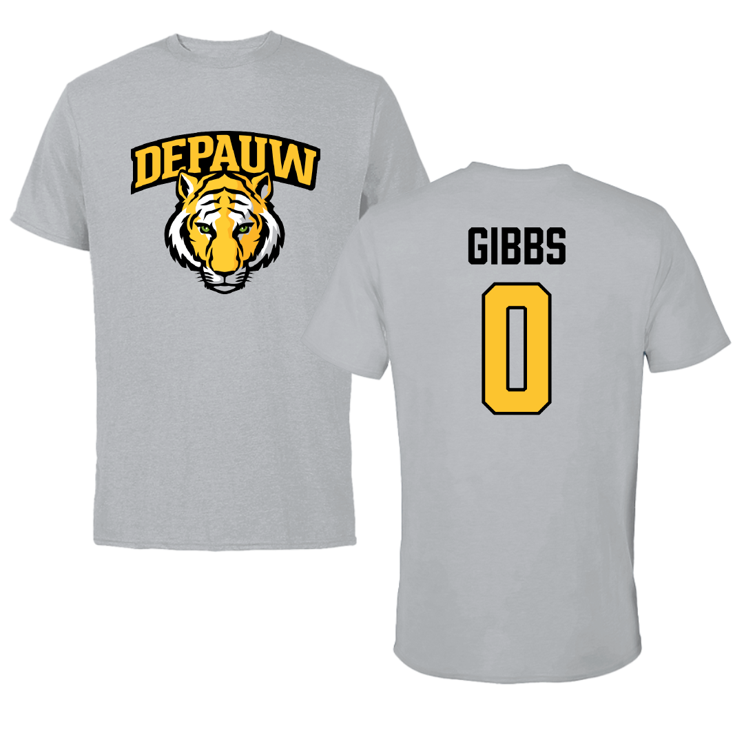 DePauw University Football Sport Gray Tee - #0 Alex Gibbs