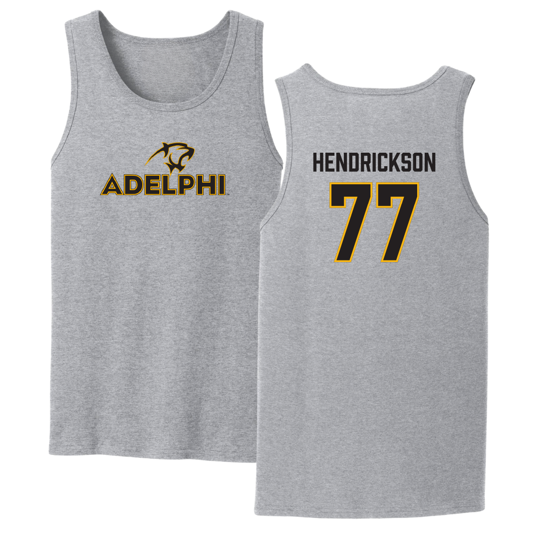 Adelphi University Lacrosse Sport Gray Tank Top - #77 Michael Hendrickson