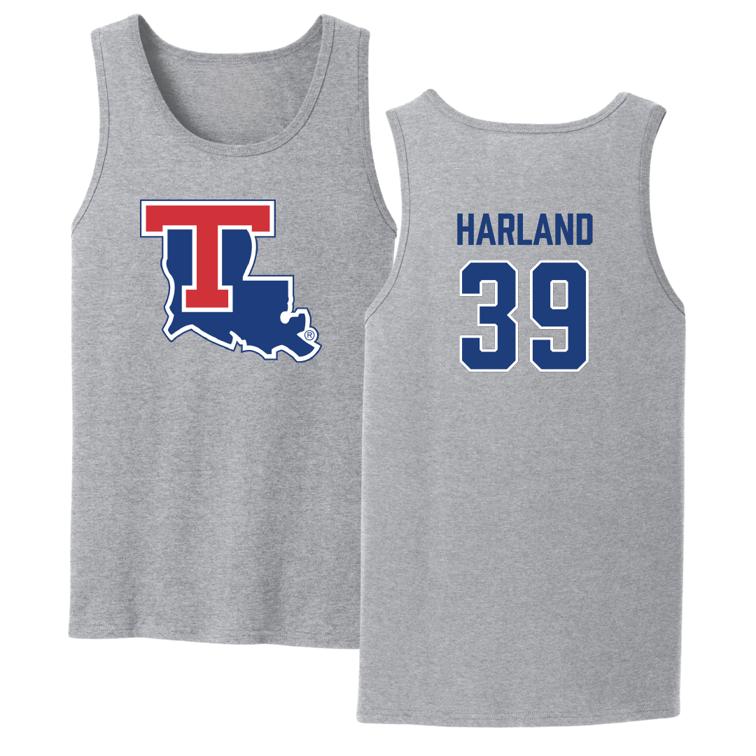 Louisiana Tech University Baseball Sport Gray Tank Top - #39 Ryan Harland