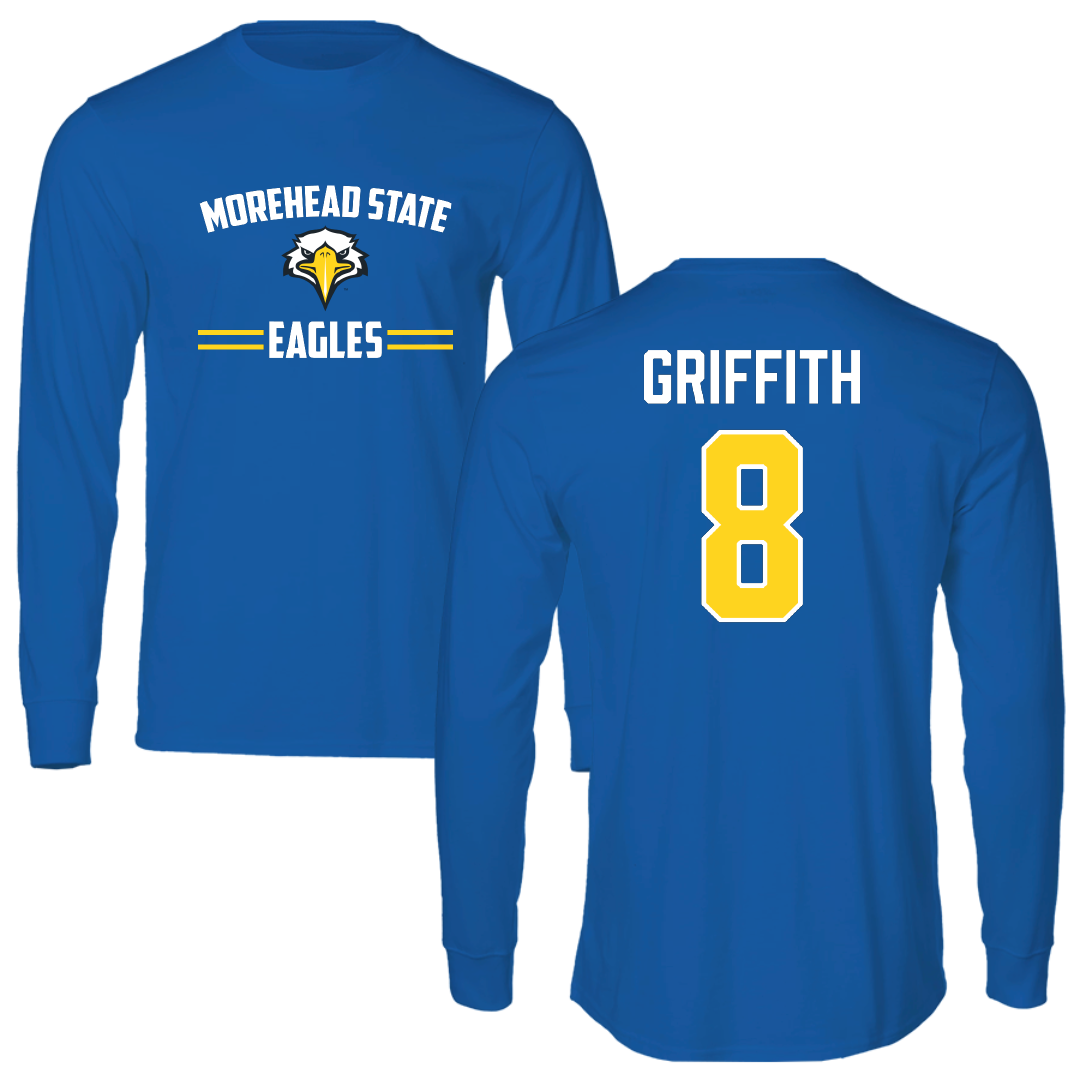 Morehead State University Baseball Blue General Performance Long Sleeve - #8 Nick Griffith