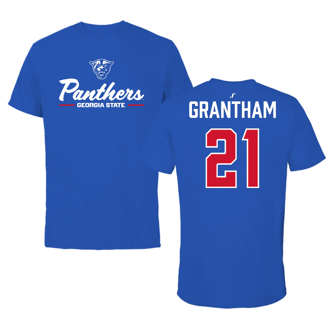 Georgia State University Baseball Blue General Tee - #21 Lucas Grantham
