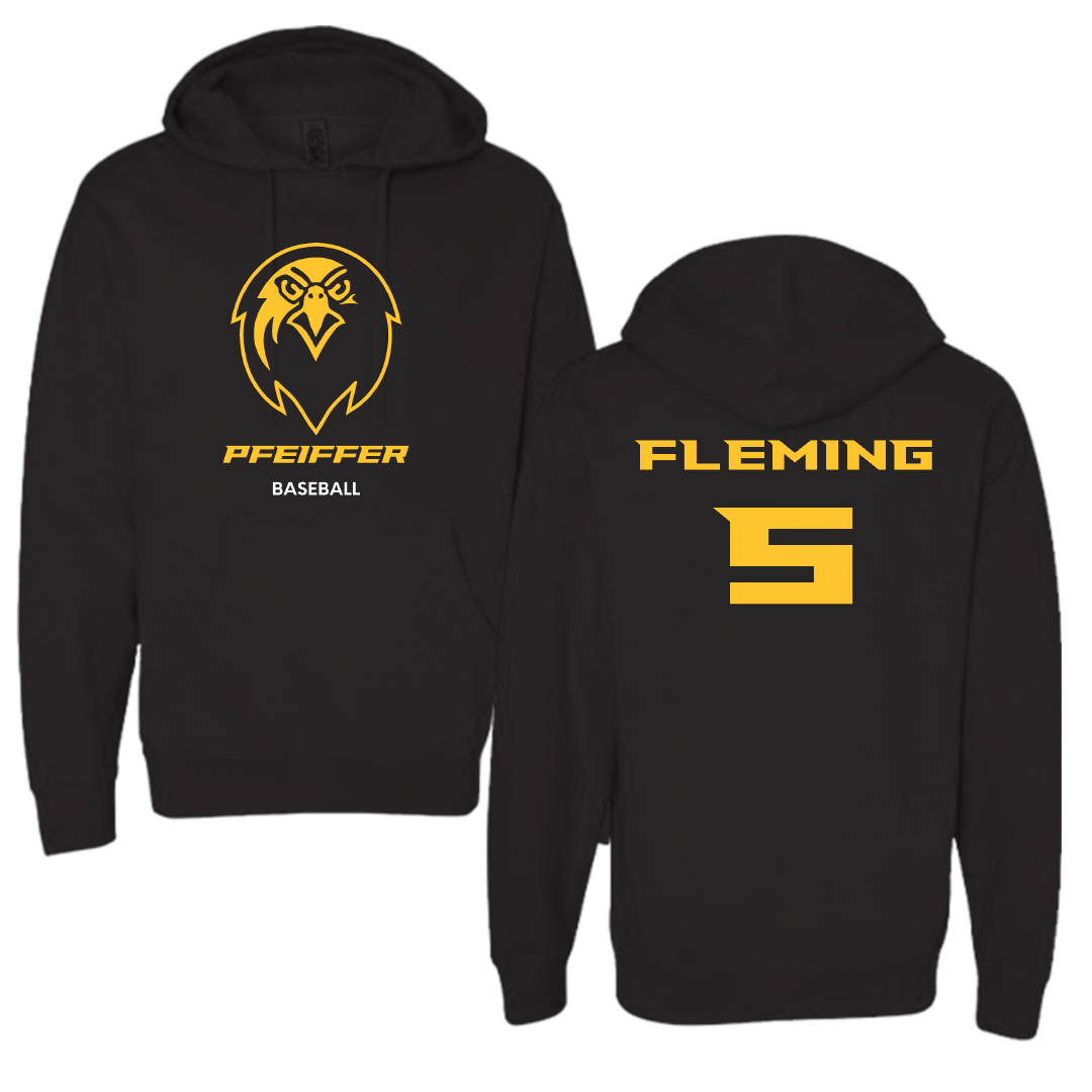 Pfeiffer University Baseball Black Hoodie - #5 Jacob Fleming