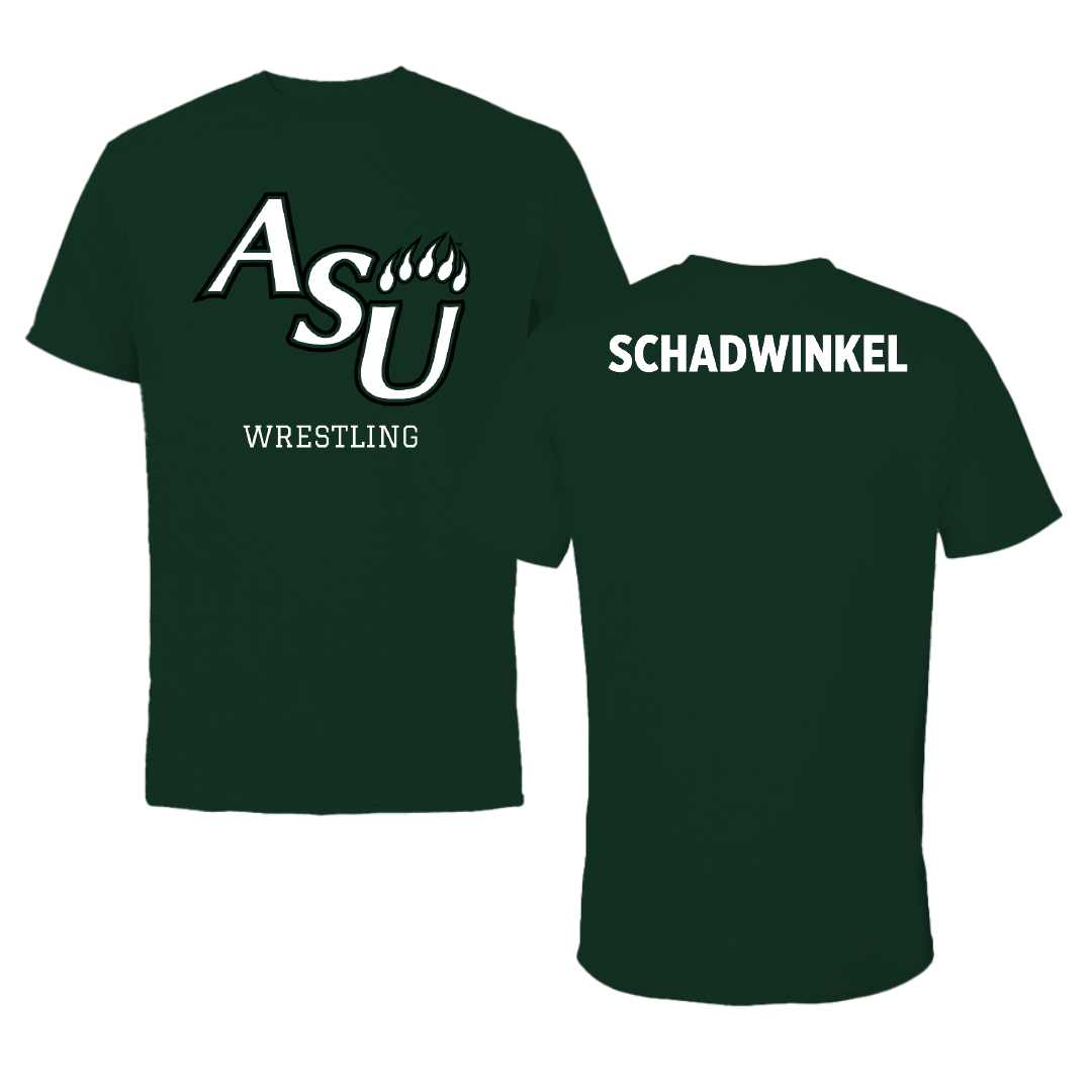 Adams State University Wrestling (M) Forest Green Performance Tee - Caden Schadwinkel