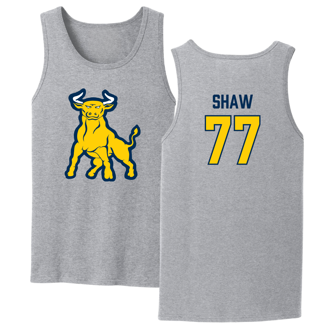 Johnson C. Smith University Football Sport Gray Tank Top - #77 Katrel Shaw