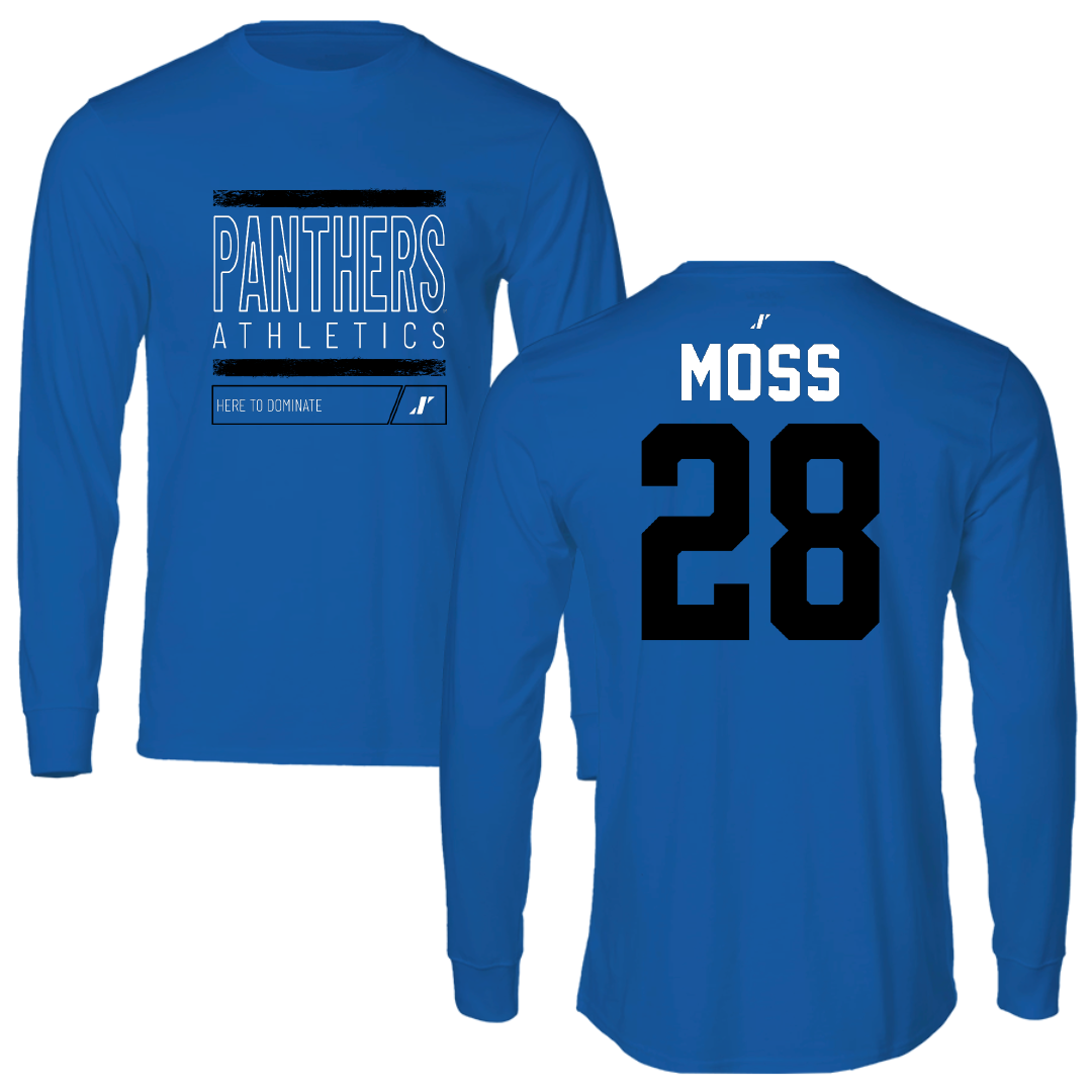 Georgia State University Football Blue Dominate Long Sleeve - #28 Phoenix Moss