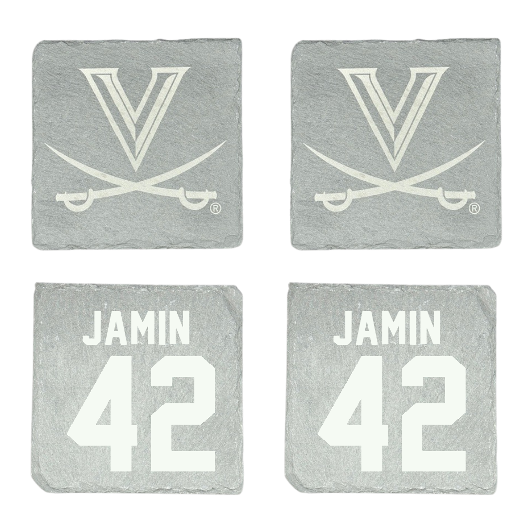 University of Virginia Lacrosse (M) Stone Coaster (4 Pack)  - #42 Luke Jamin