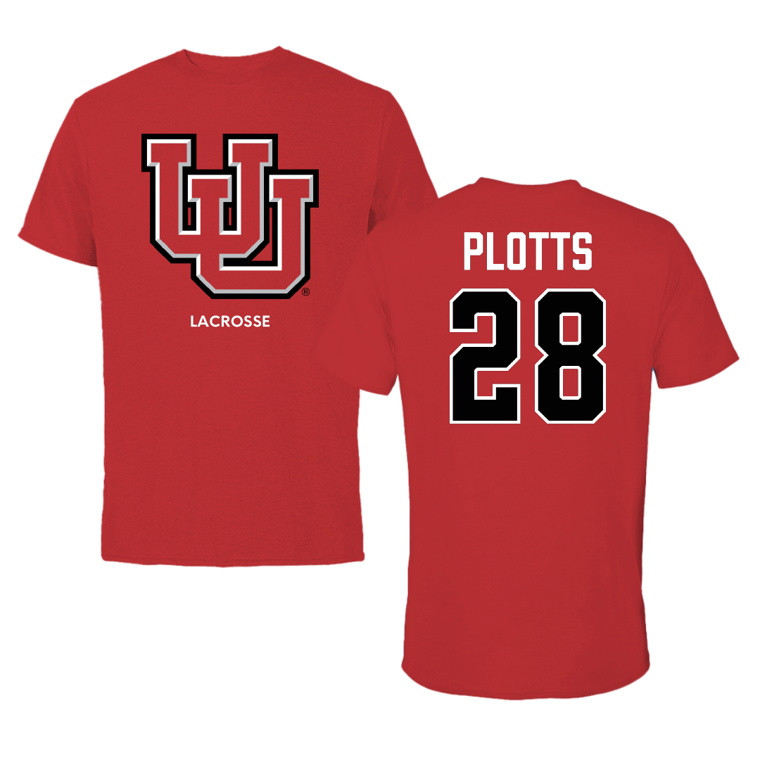 University of Utah Lacrosse (M) Red Performance Tee - #28 Colby Plotts