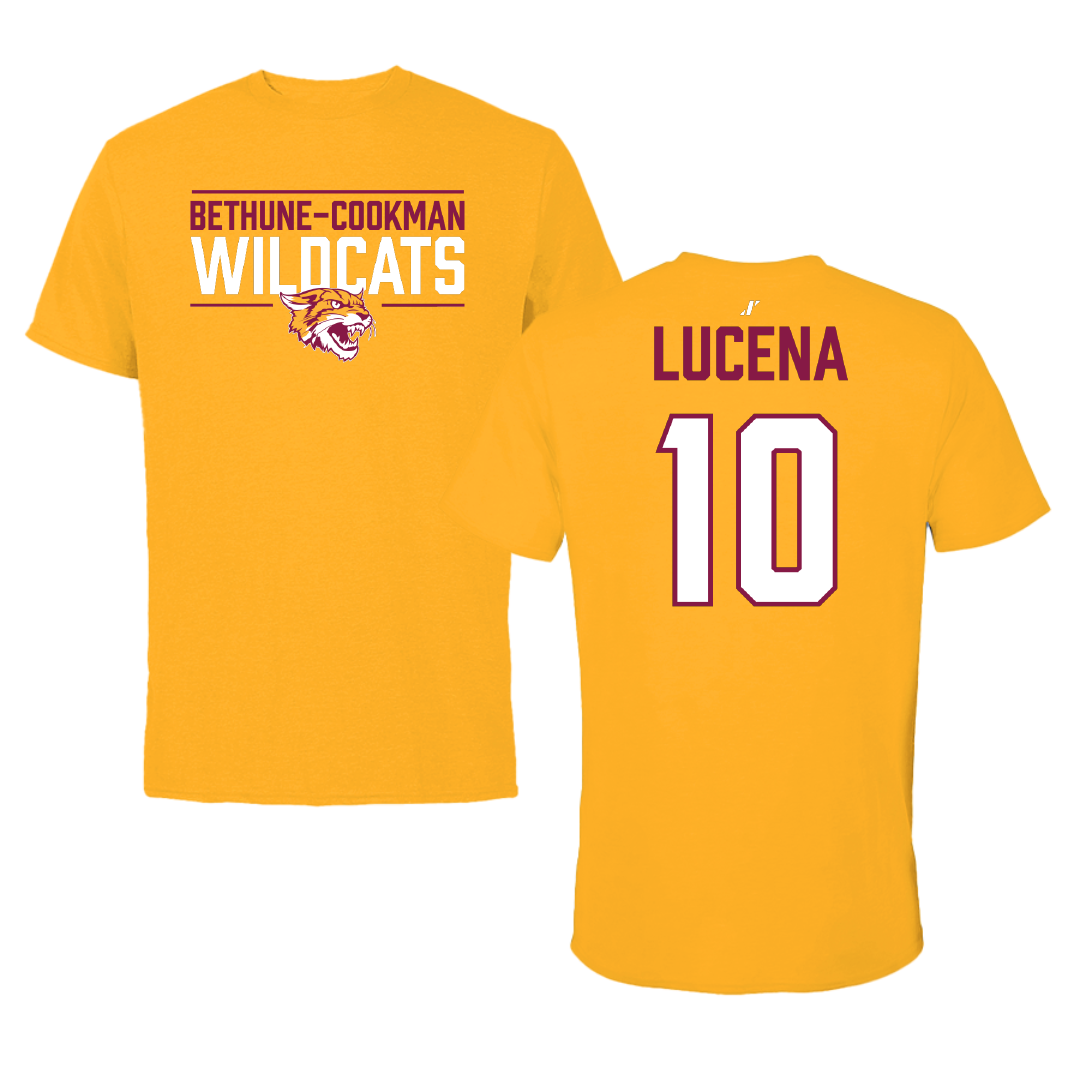 Bethune-Cookman University Baseball Gold General Tee - #10 Maikol Lucena