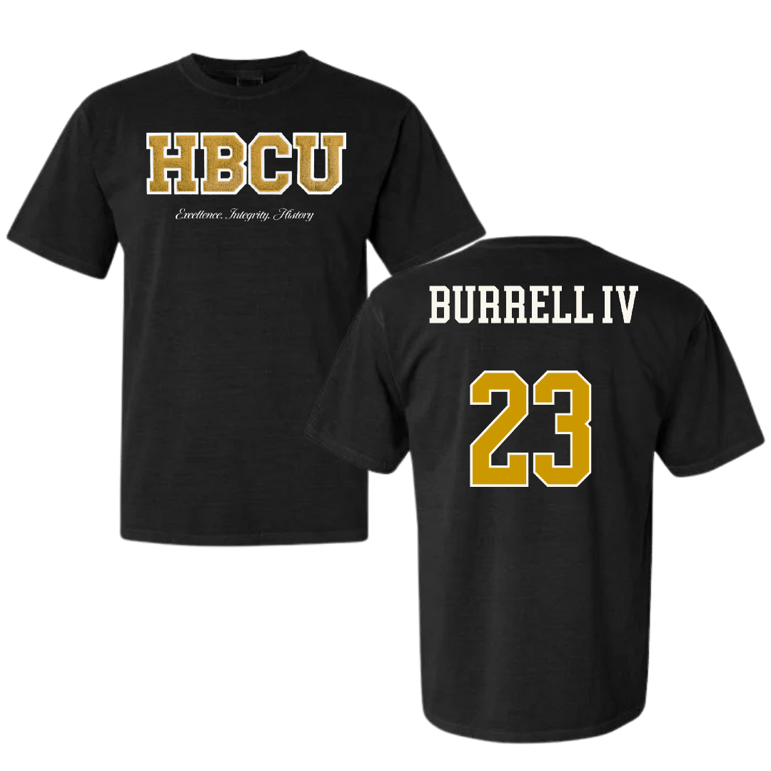 Alabama State University Football Black HBCU Varsity Comfort Colors Tee - #23 Vincent Burrell IV