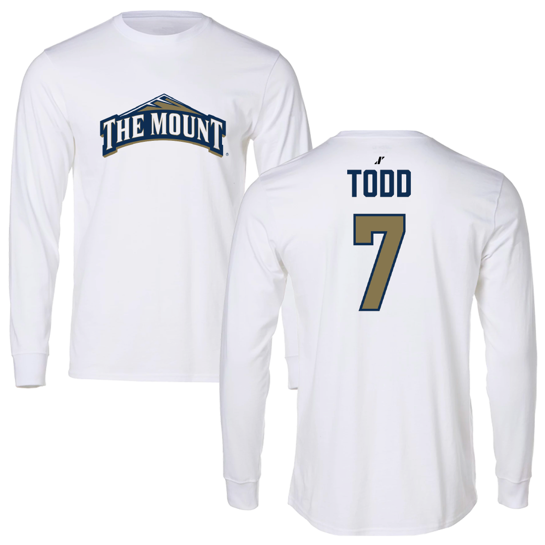 Mount St. Mary's University Rugby (W) White Performance Long Sleeve - #7 Amberlyn Todd