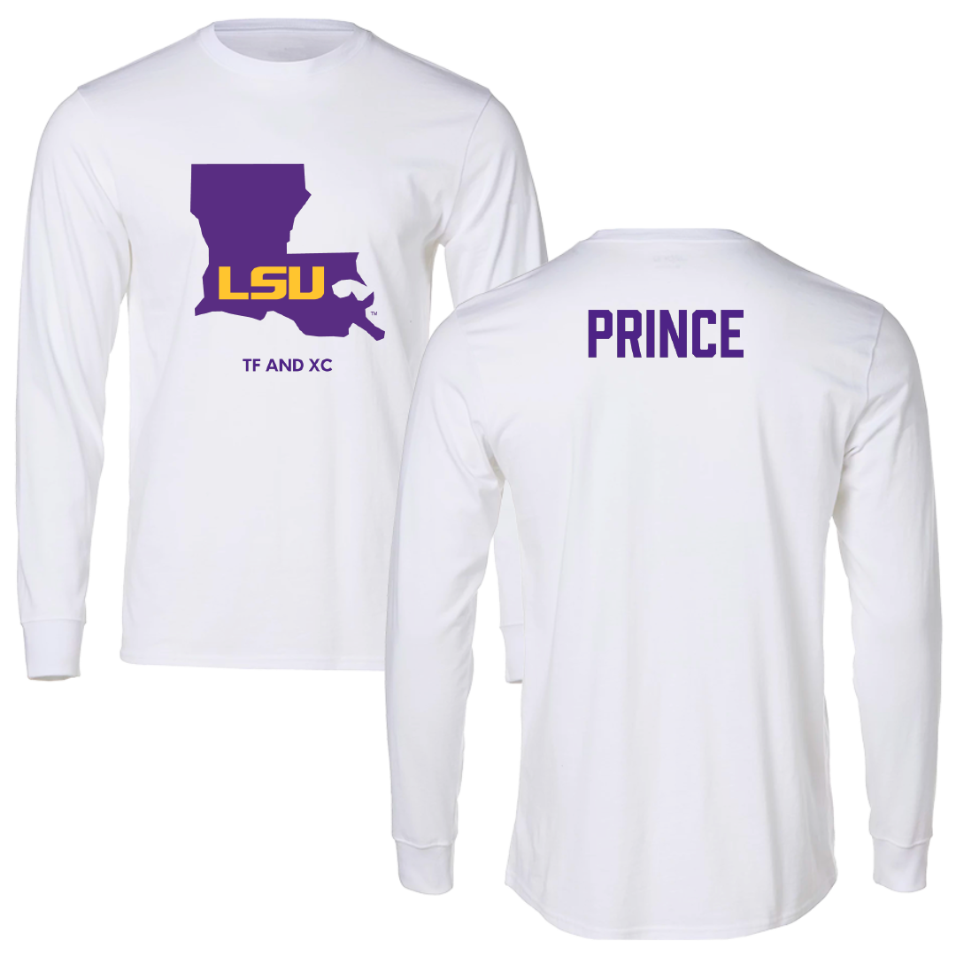 Louisiana State University TF and XC White Long Sleeve - Gregory Prince