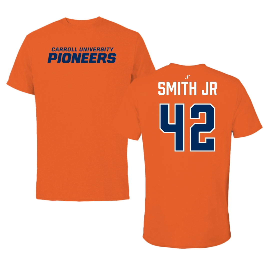 Carroll University Basketball Orange Performance Tee - #42 Gregory Smith Jr