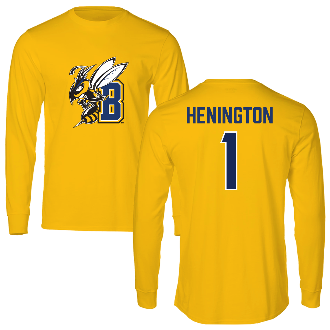 Montana State University Billings Baseball Gold Performance Long Sleeve - #1 Kyle Henington