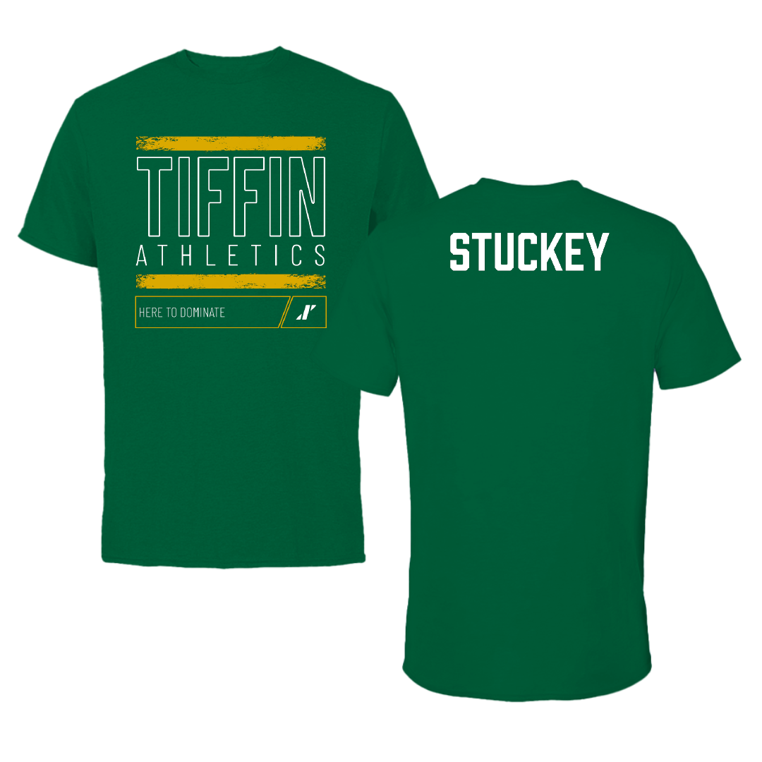 Tiffin University Wrestling Green Dominate Tee - Thaddeus Stuckey