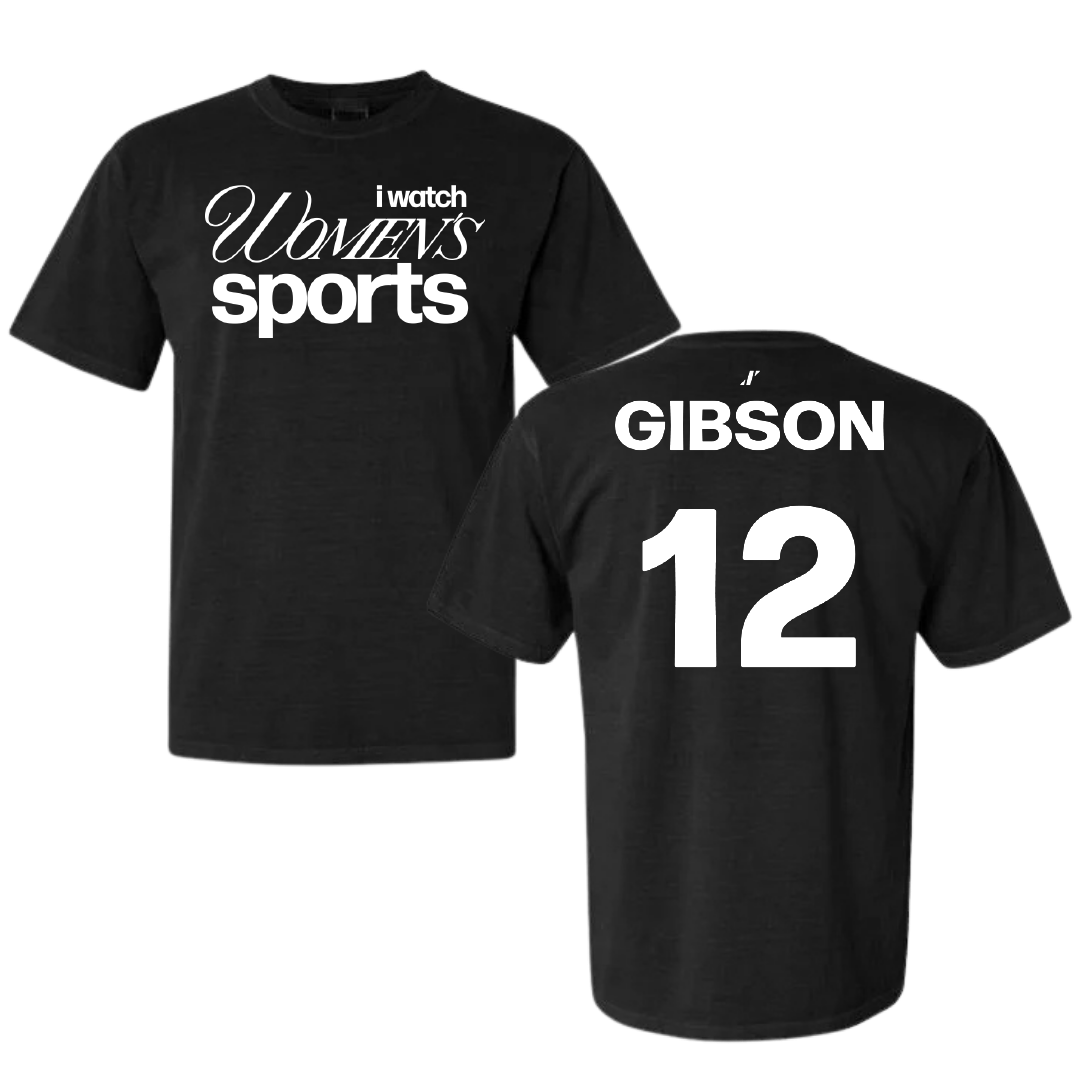 Ball State University Softball Black WHM Comfort Colors Tee - #12 Kaitlyn Gibson