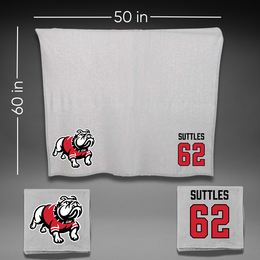 Gardner-Webb University Football Gray Blanket - #62 AJ Suttles