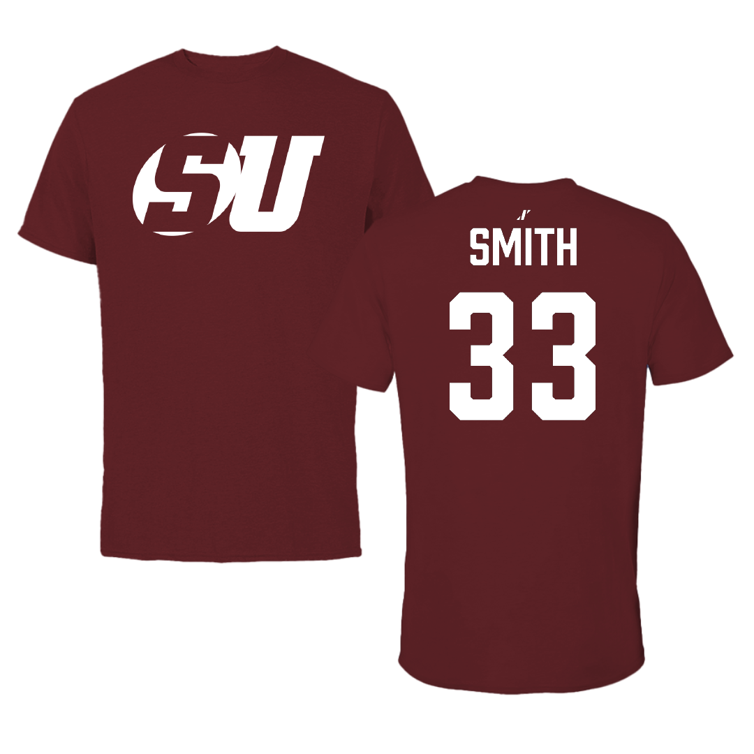 Schreiner University Softball Maroon Performance Tee - #33 Brinley Smith