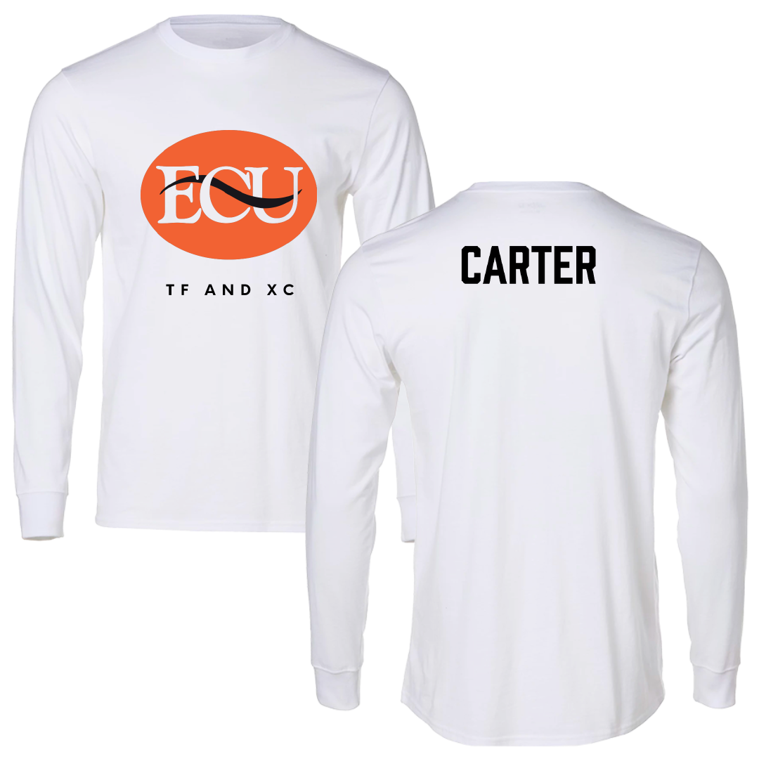 East Central University TF and XC White Long Sleeve - Mason Carter