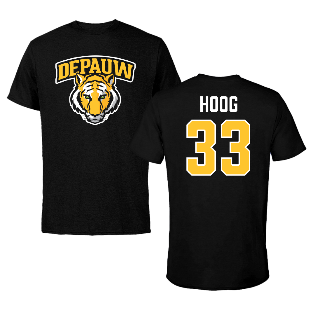 DePauw University Baseball Black Performance Tee - #33 Michael Hoog