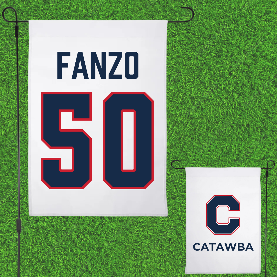 Catawba College Lacrosse (M) White Garden Flag - #50 Cody Fanzo